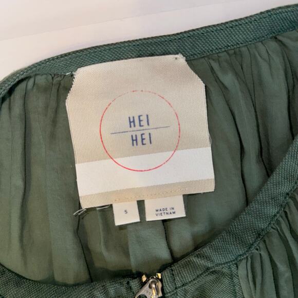 Anthropologie Hei Hei Hilltop Olive Green Bomber Jacket Small Lightweight Boho - Picture 9 of 12